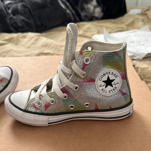 Converse All-Star Silver High-Top Sneakers - Picture 5 of 7